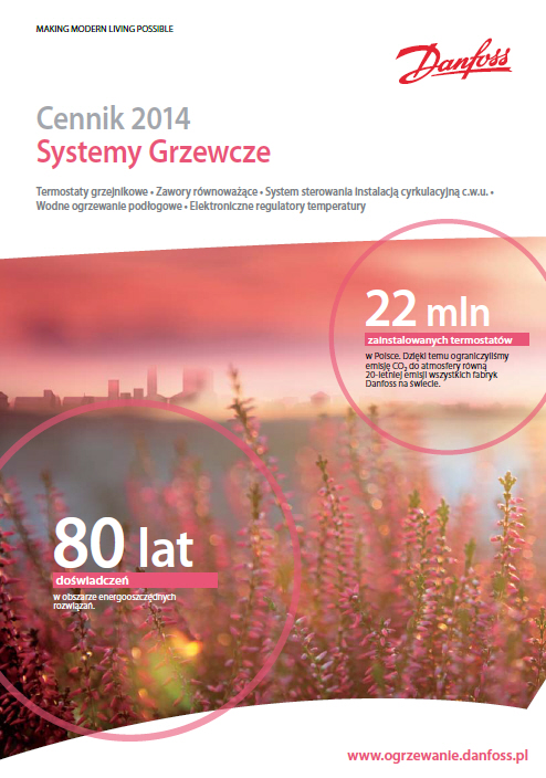 DANFOSS - Systemy Grzewcze - cennik 2014