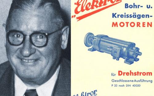 Portret założyciela firmy Karla W. Müllera oraz reklama firmy z lat 30-tych