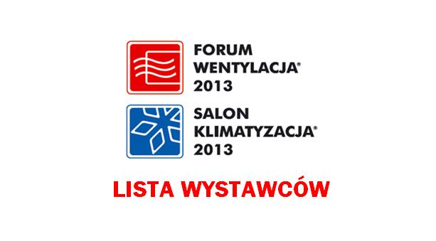 Forum Wentylacja Salon Klimatyzacja 2013 lista wystawców