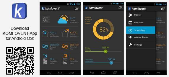 Komfovent - aplikacja na smartfony i tablety