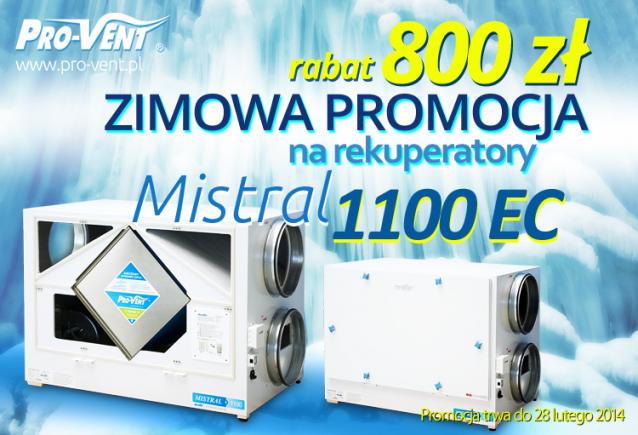 Zimowa promocja na rekuperator MISTRAL 1100 EC