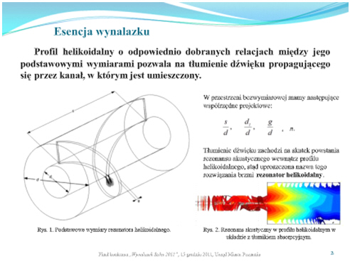 Helikoidalny filtr akustyczny do tłumienia hałasu w instalacjach kominowych, wentylacyjnych i klimatyzacyjnych - dr inż. Wojciech Łapka
