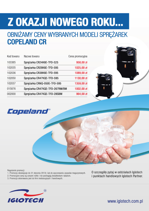 Niższe ceny sprężarek Copeland! - promocja Copeland CR